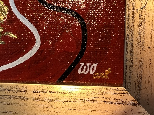 04 Originál obraz WOart 2503004009 detail obrazu s podpisem aut